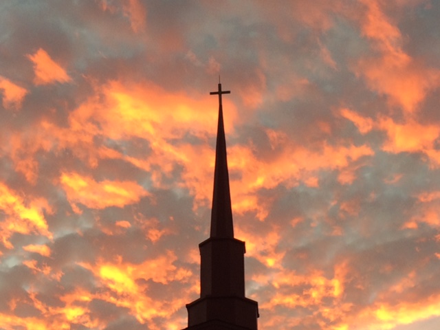 church at sunset 2